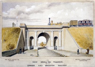 The New England Viaduct on the London & Brighton Railway, 1857 by O. Warne